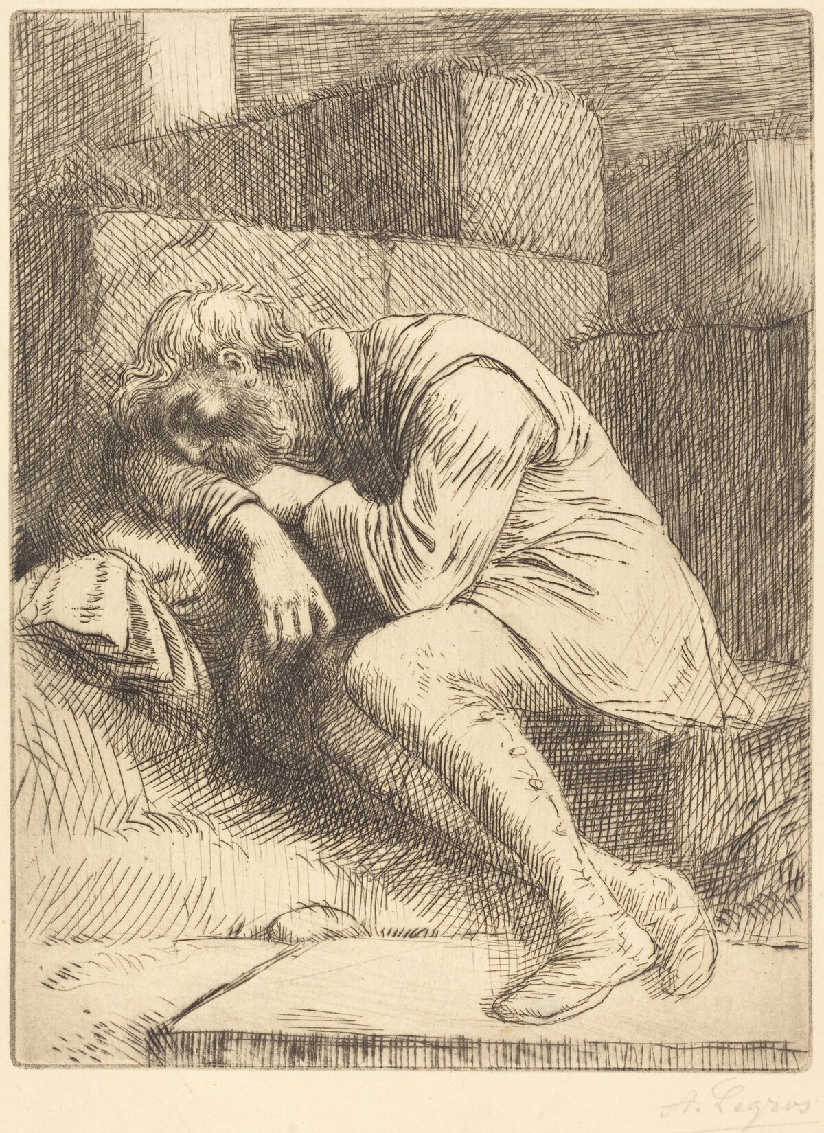 Sleeping Beggar (Mendiant endormi) by Alphonse Legros