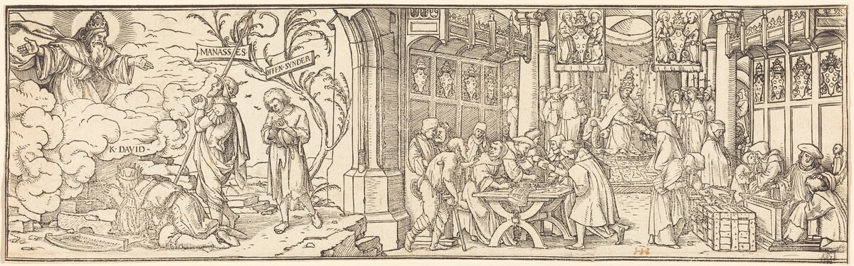 Traffic in Indulgences by Hans Lützelburger after Hans Holbein the Younger