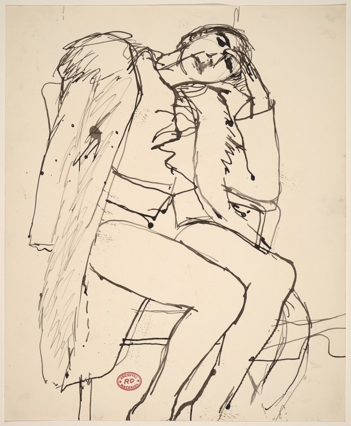 Untitled [seated woman in coat with fur collar] by Richard Diebenkorn