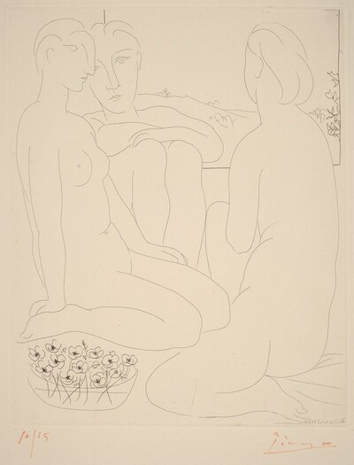 Three Nudes and a Basin of Anemones (Trois femmes nues et une coupe d'anémones)