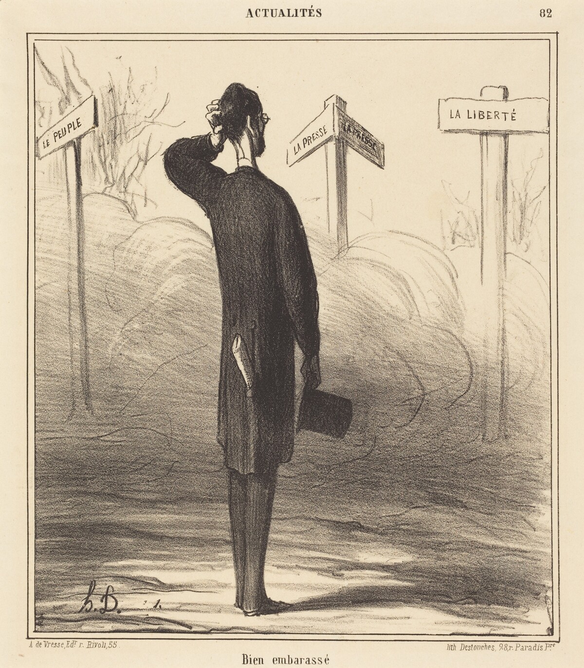 Bien embarassé by Honoré Daumier