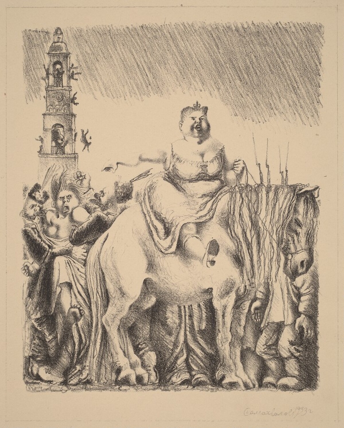 Woman on White Horse by Aleksandr Nikolaevich Samokhvalov