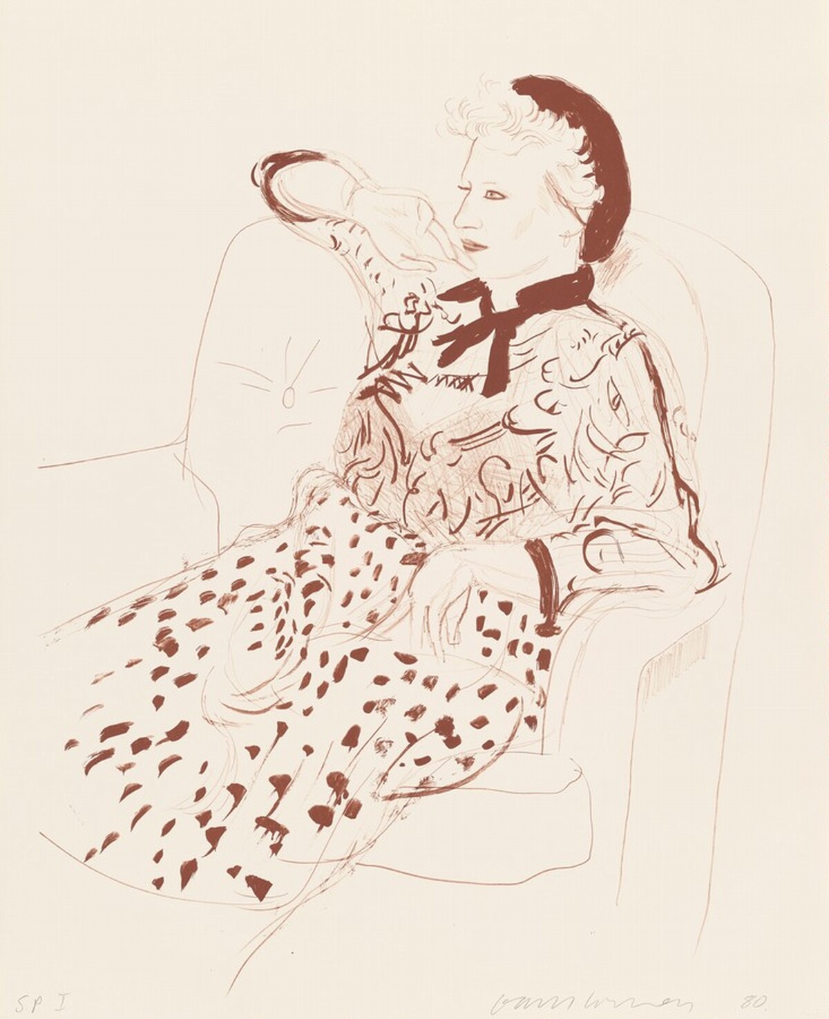 Celia Pondering [special proof] by David Hockney