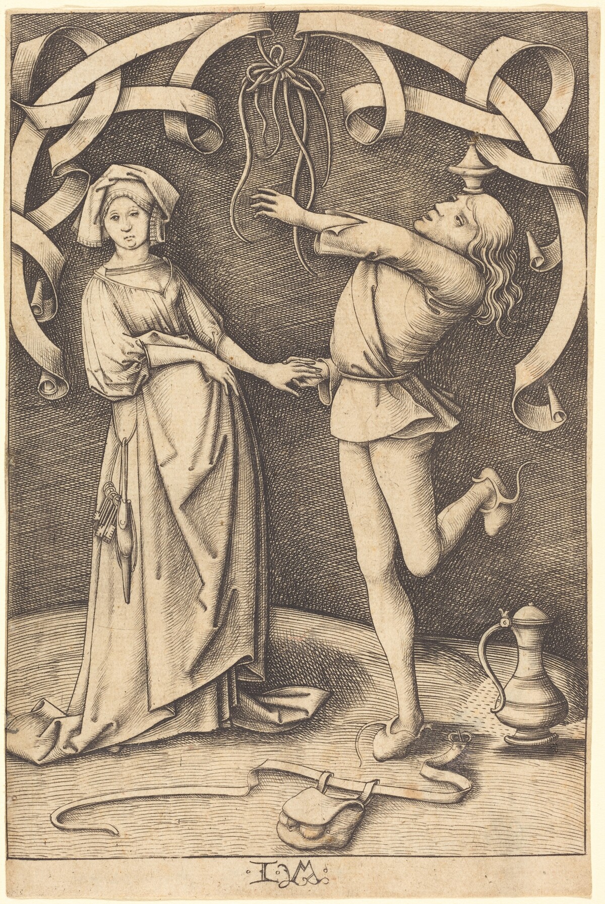 The Juggler and the Woman by Israhel van Meckenem