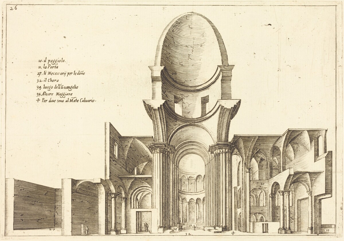 Cross-Section of a Church by Jacques Callot