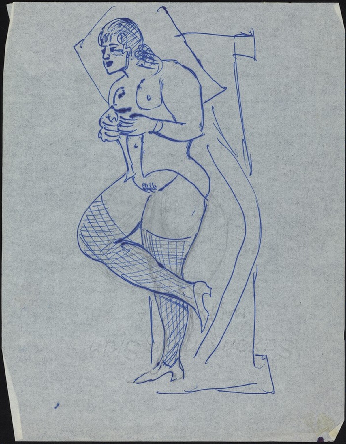 Nude Woman with Fishnet Stockings by Max Beckmann