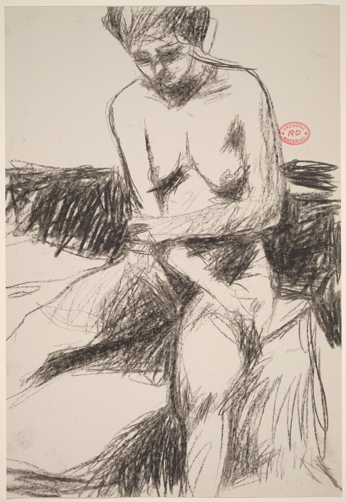 Untitled [seated female nude holding her elbow] by Richard Diebenkorn