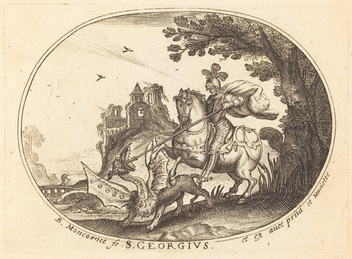 Saint George and the Dragon by Balthasar Moncornet