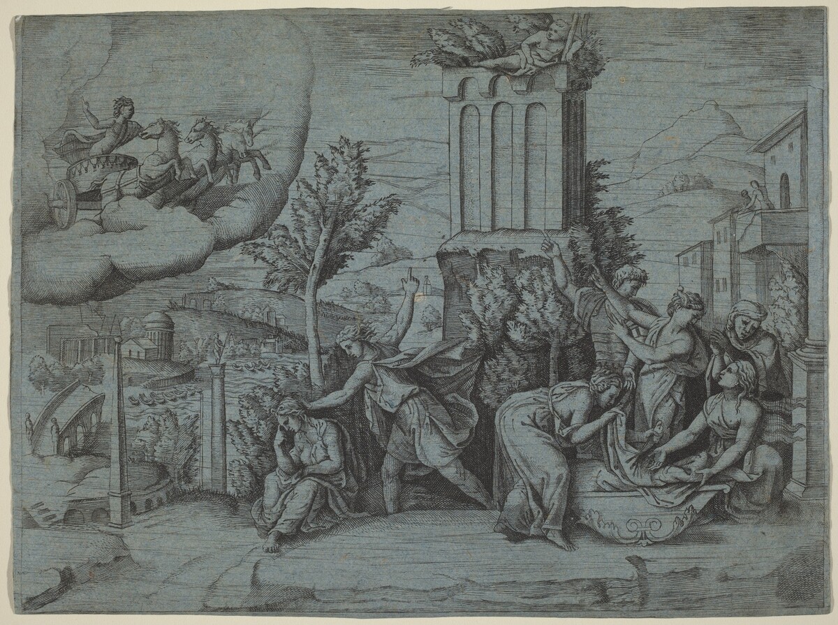 An Omen of Augustus's Future Greatness by Giulio Bonasone, after Giulio Romano