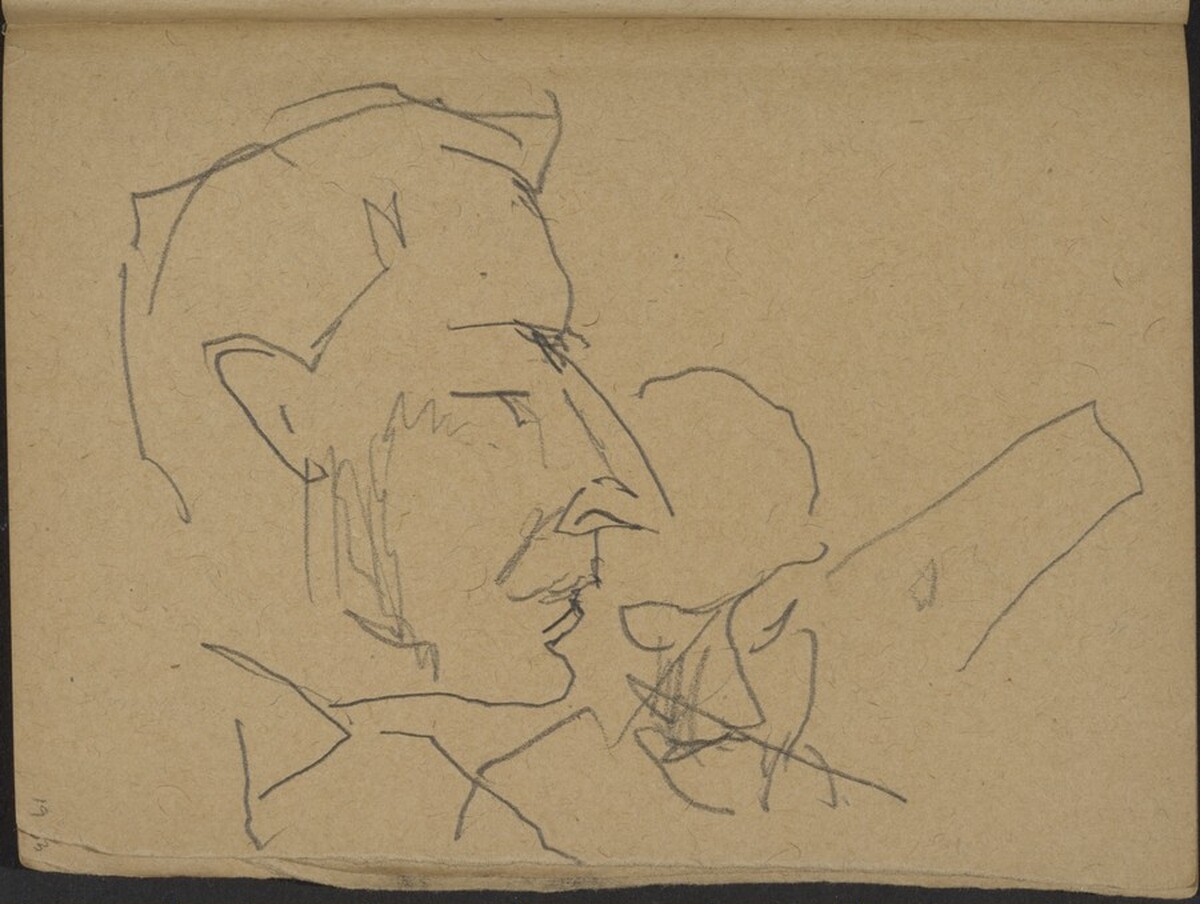 Zwei Männer, der vordere im Profil (Two Men, one in Profile) [p. 19] by Max Beckmann