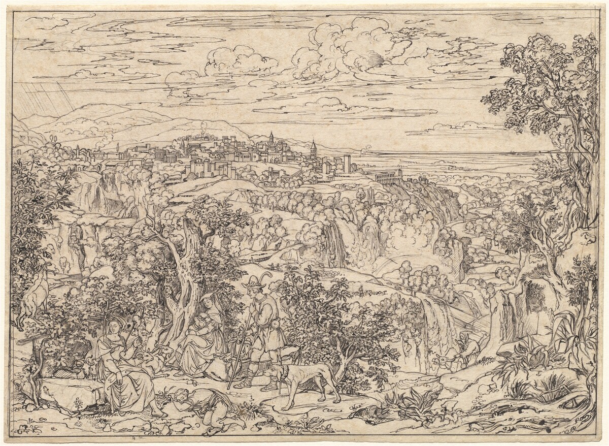 Tivoli and the Waterfalls with Shepherd Families by Joseph Anton Koch