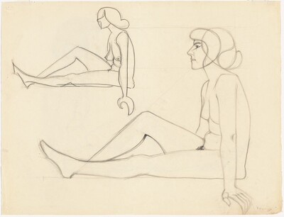 a) Nude Woman [recto]; b) Nude [verso]