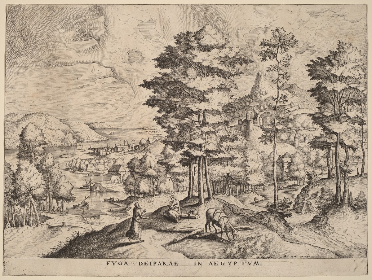 Fuga Deiparae in Aegyptum (The Flight into Egypt) by Johannes and Lucas van Doetechum after Pieter Bruegel the Elder