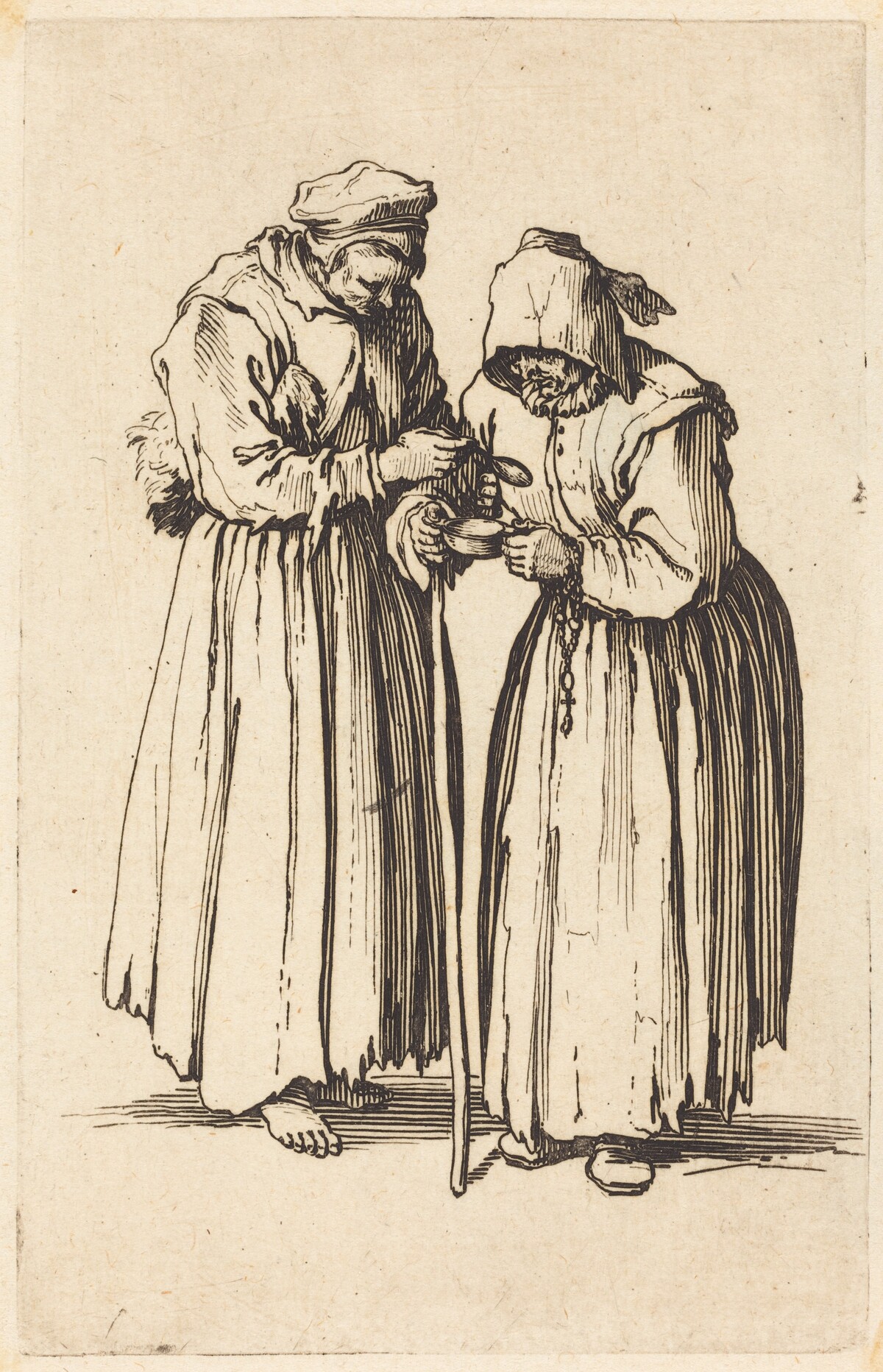 Two Beggar Women by Jacques Callot