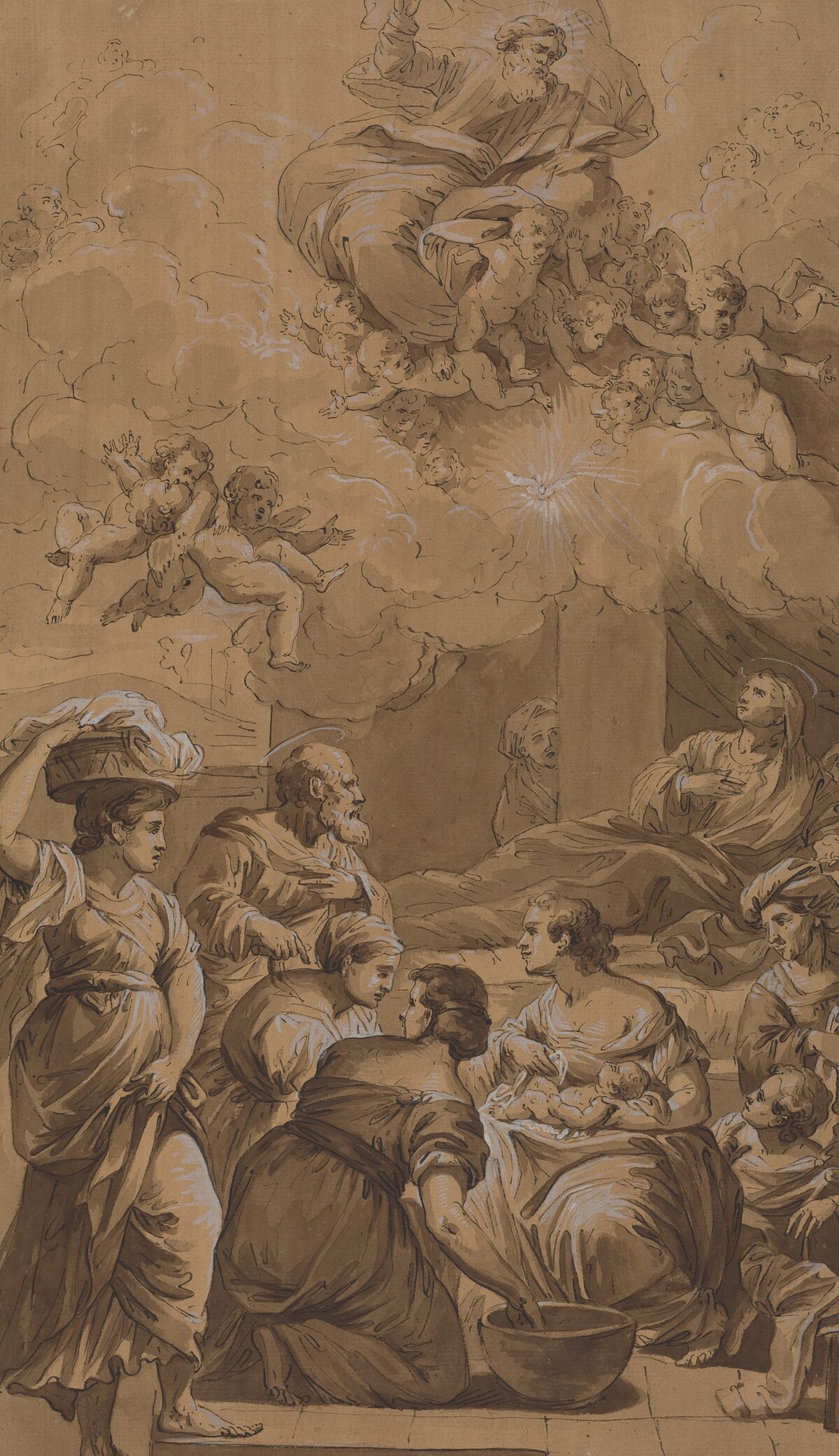 Birth of the Virgin by Follower of Francesco Fontebasso