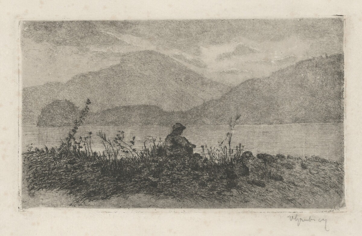 A May Evening at Lierna, 2 by Vittore Grubicy