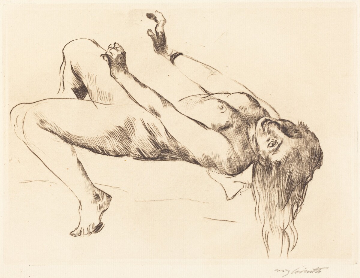 Liegender Weiblicher Akt.—Studie zu "Joseph und Potiphar" (Reclining Female Nude—Study for "Joseph and Potiphar's Wife") by Lovis Corinth