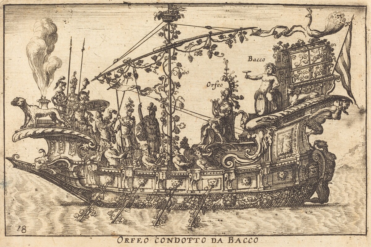 Orfeo condotto da Bacco by Balthasar Moncornet after Remigio Cantagallina