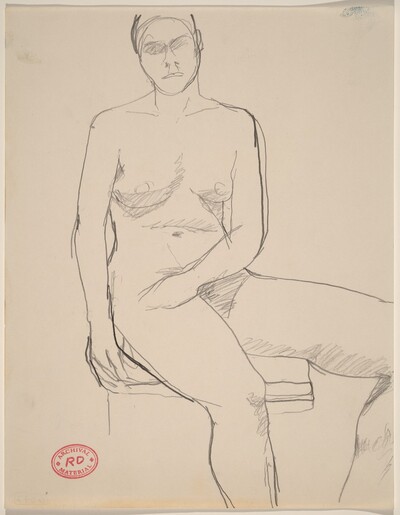Untitled [seated nude facing forward with her legs to the side]
