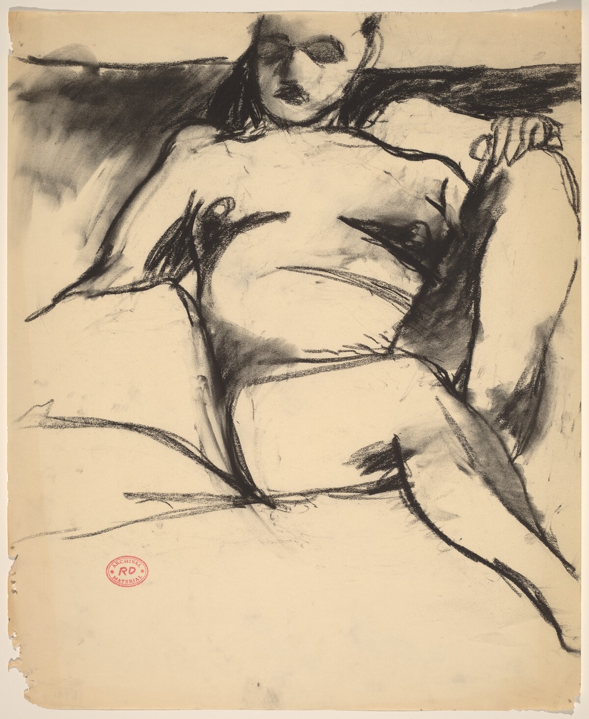 Untitled [nude seated among pillows] by Richard Diebenkorn