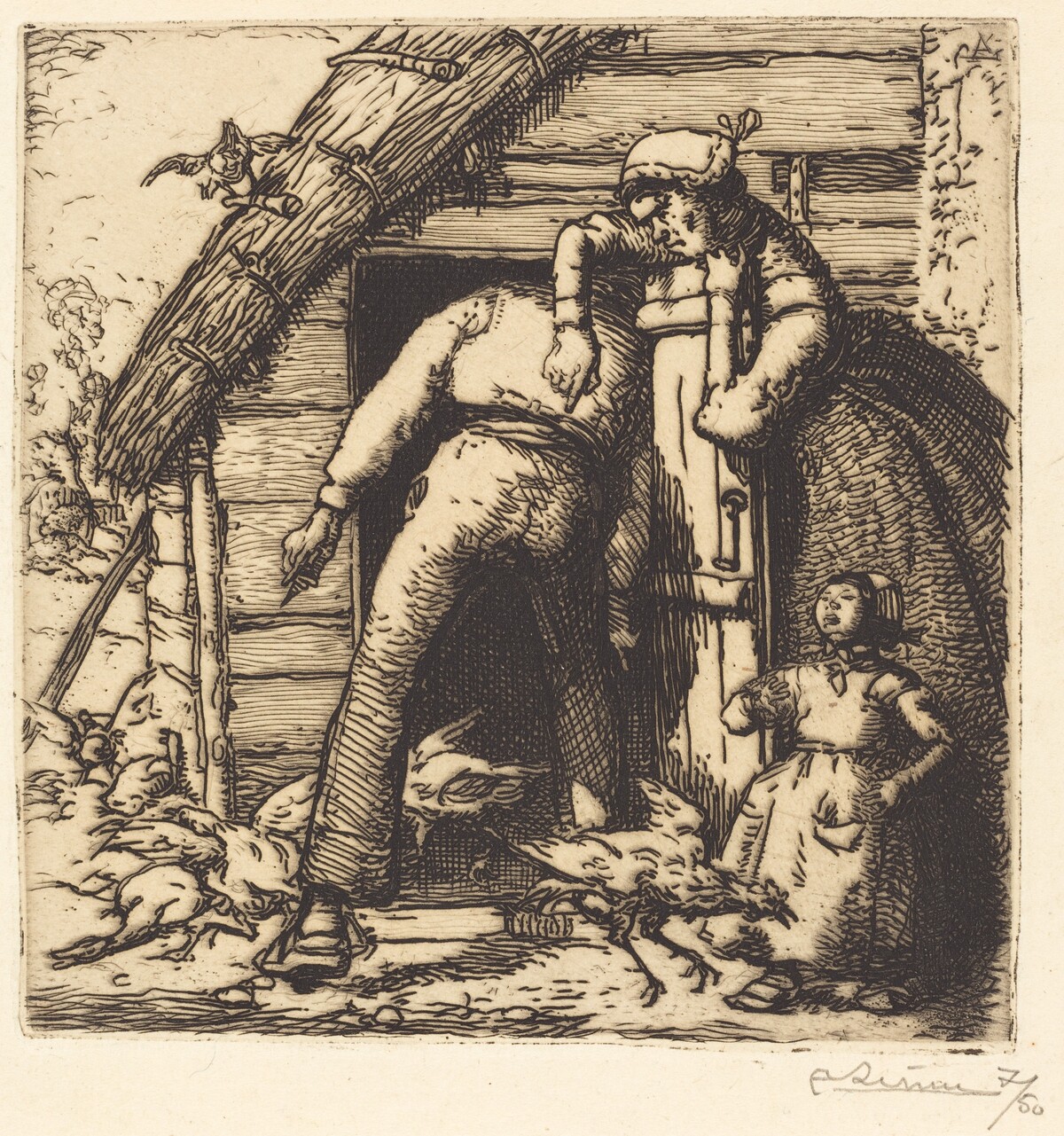 The Poulterer, Vendee (Le Poulailler, Vendee) by Auguste Lepère