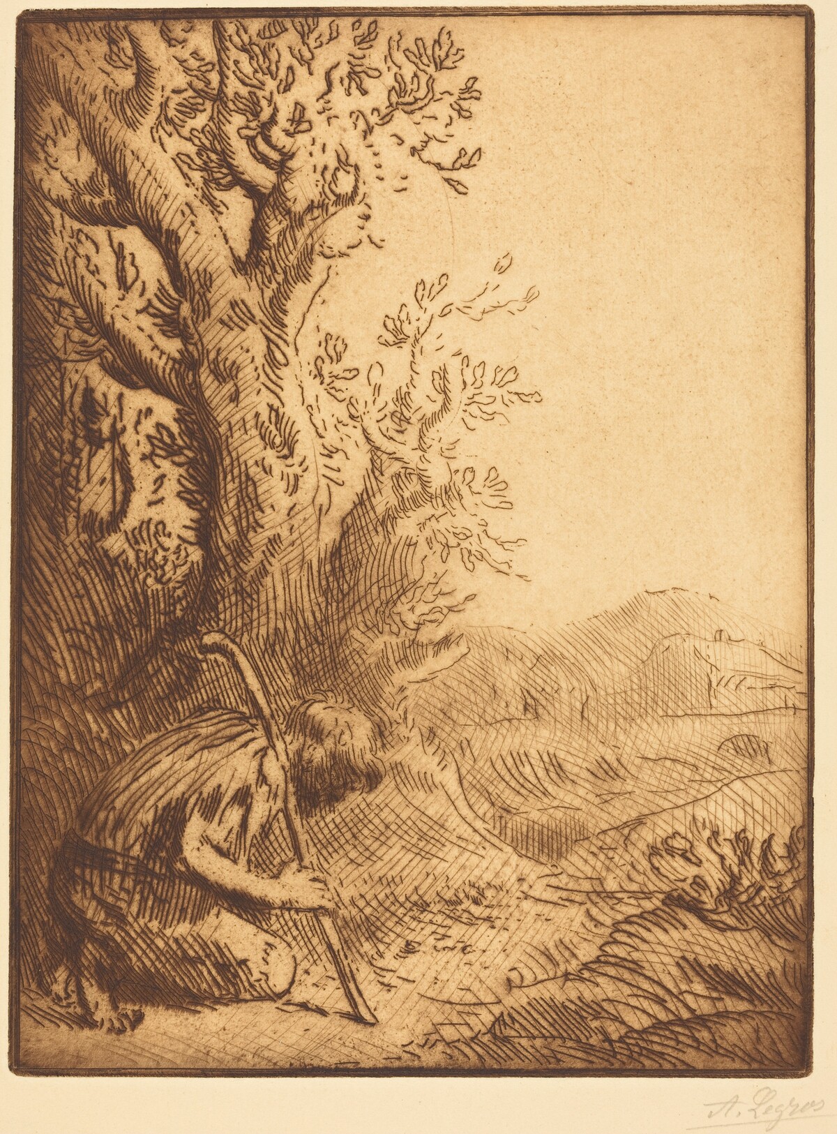 The Prodigal Son, 4th plate (L'enfant prodigue) by Alphonse Legros