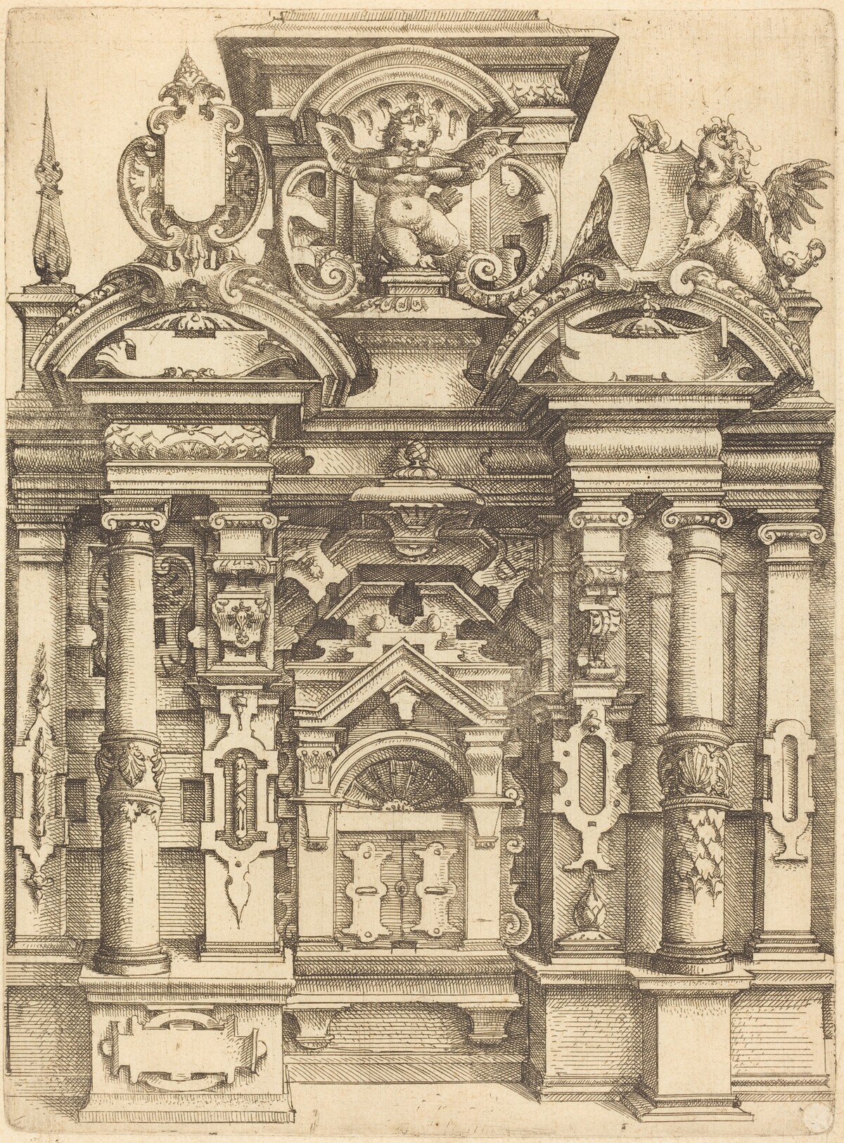 Triumphal Doorway by Wendel Dietterlin (author) and anonymous etcher