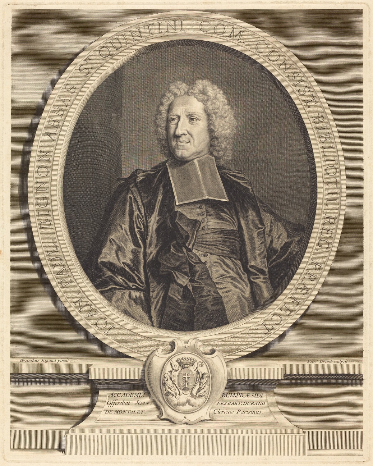 Jean Paul Bignon, Abbe du St. Quentin by Pierre Drevet after Hyacinthe Rigaud