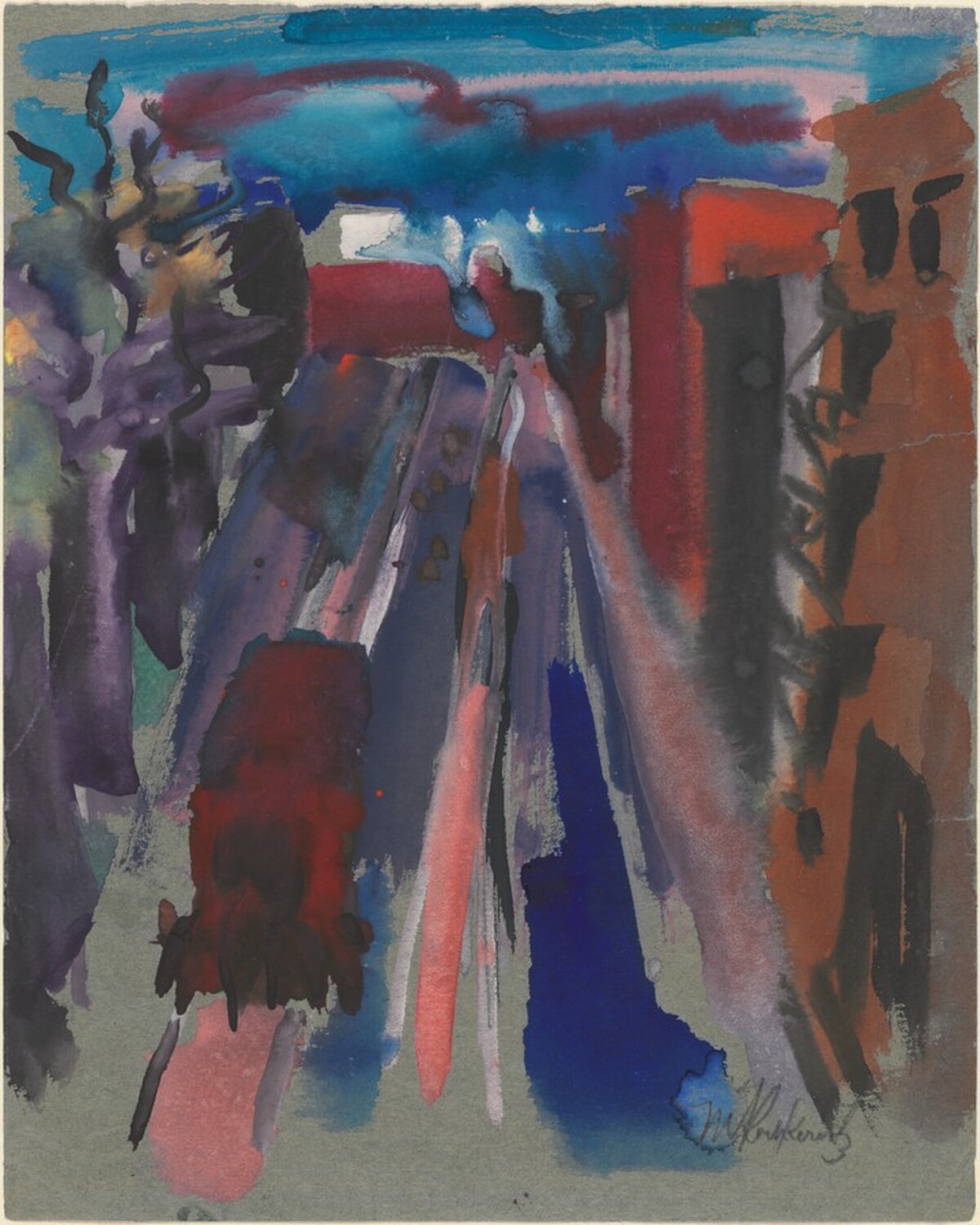 View of a Street in an Urban Landscape by Mark Rothko