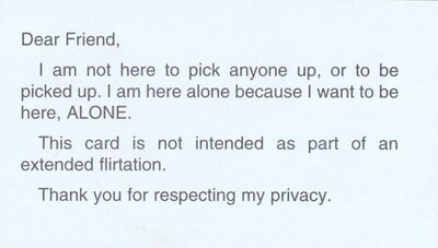 Calling Card (I am not here to pick anyone up)