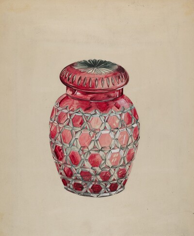 Ruby Case Glass Rose Jar