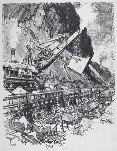 Steam Shovel in the Cut at Bas Obispo