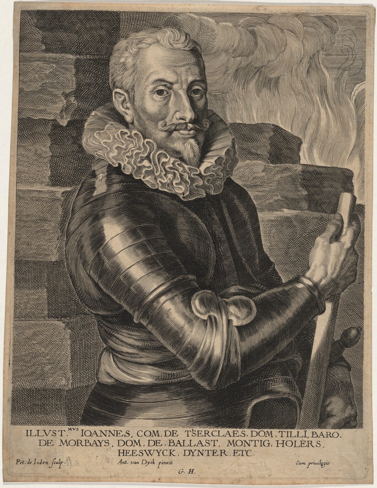 Johann Tzerklas, Count of Tilly by Pieter de Jode I after Sir Anthony van Dyck