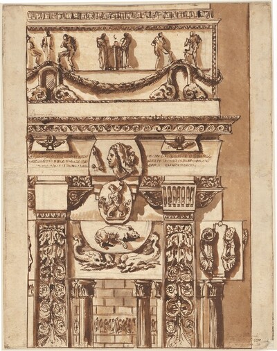 Fantasy of a Façade with Bizarre Ornaments