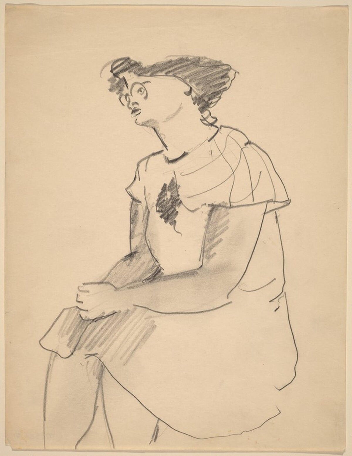 Seated Woman with Eyeglasses Turned to the Left, Hands on Lap by Mark Rothko