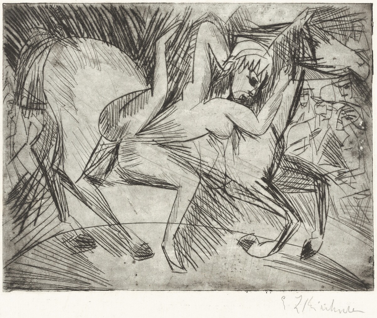 Acrobat on a Horse (Voltigeuse zu Pferd) by Ernst Ludwig Kirchner