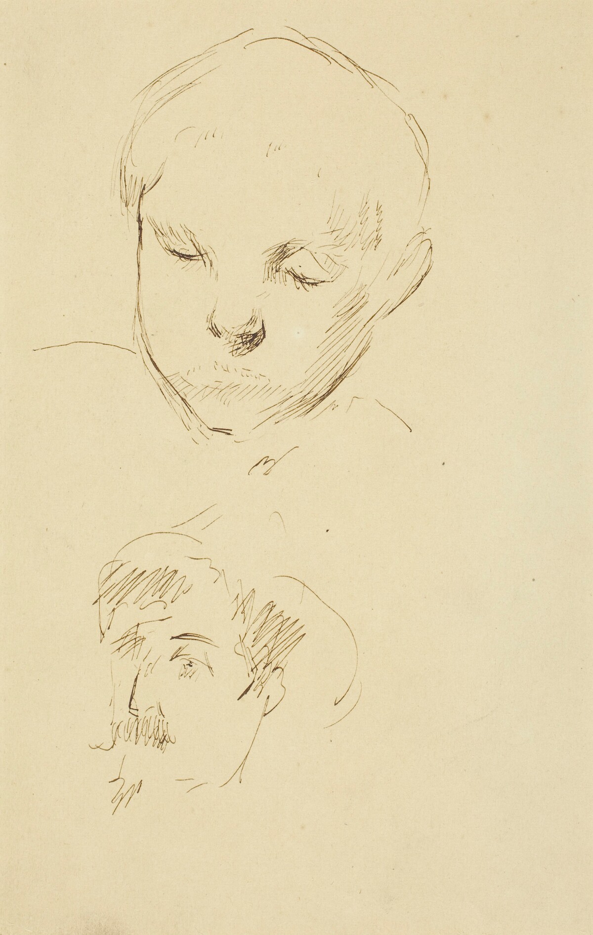 Profile of a Boy and Self-Portrait [recto] by Paul Gauguin