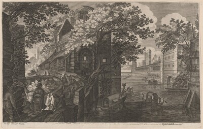 Gondolas on a River by a Palace