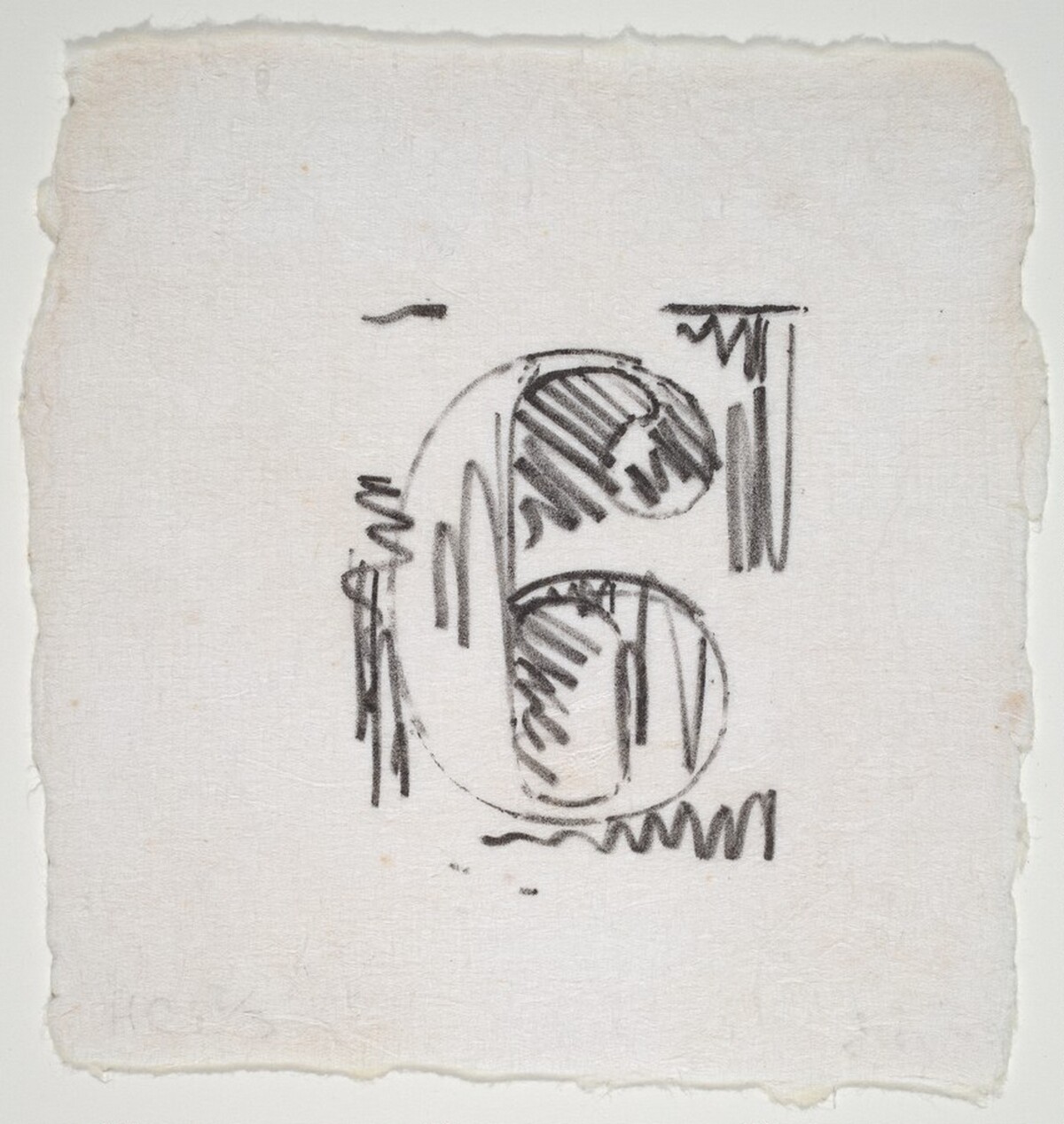 Small Figure 6 from 0-9 (Gray) by Jasper Johns