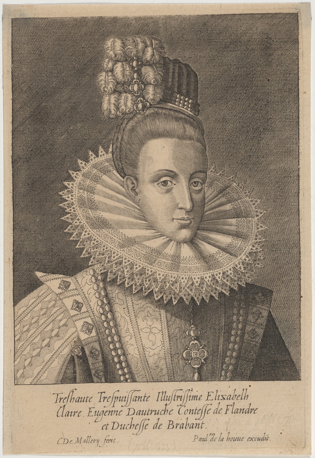 Isabella Clara Eugenie of Austria, Spain and Countess of Flanders by Paul de la Honne after Karel van Mallery
