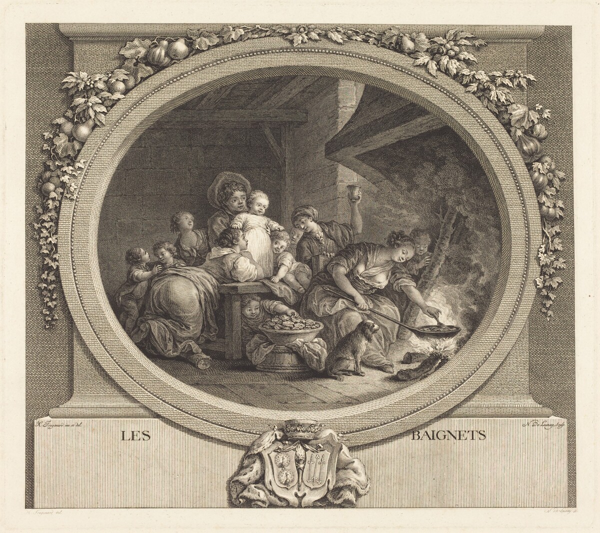 Les Baignets by Nicolas Delaunay after Jean-Honoré Fragonard
