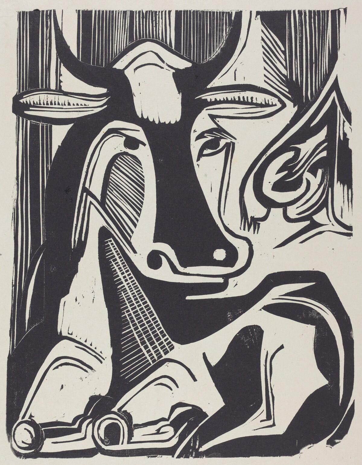 The Large Cow Lying Down (Grosse Liegende Kuh) by Ernst Ludwig Kirchner
