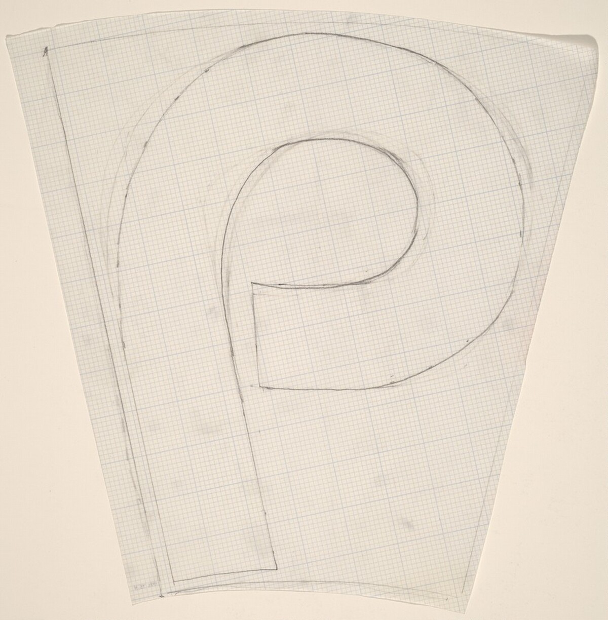 Sketch for "Building - Blocks for a Doorway" (P) by Vito Acconci
