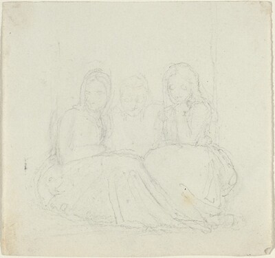 Three Seated Female Figures