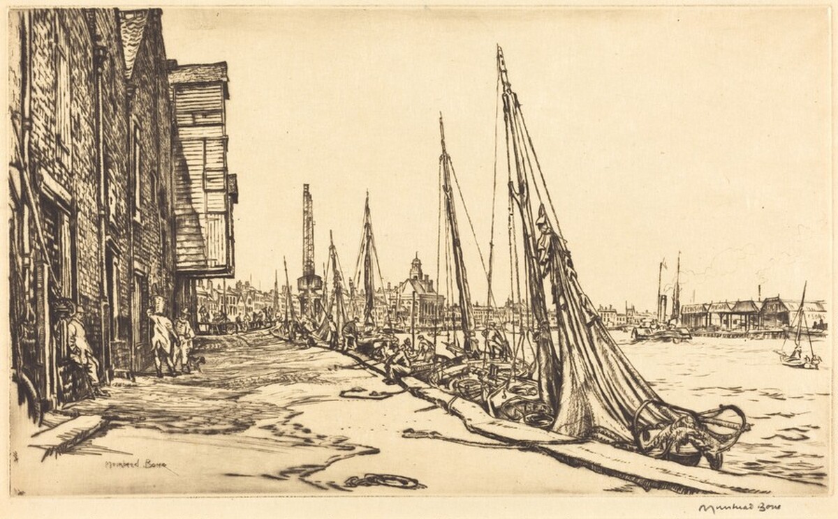 Shrimp Boats, Great Yarmouth by Sir Muirhead Bone