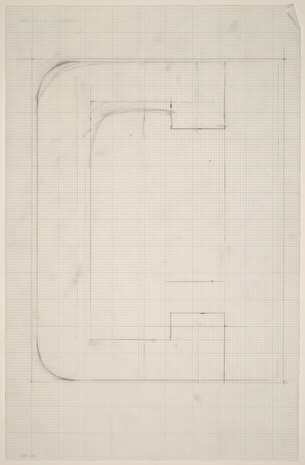 Sketch for "Building - Blocks for a Doorway" (C) by Vito Acconci