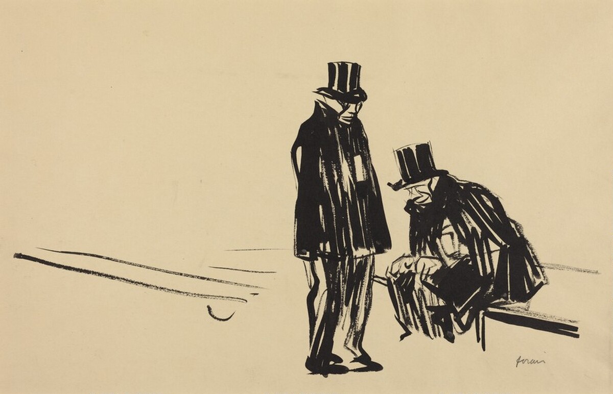 Two Men in Top Hats by Jean-Louis Forain