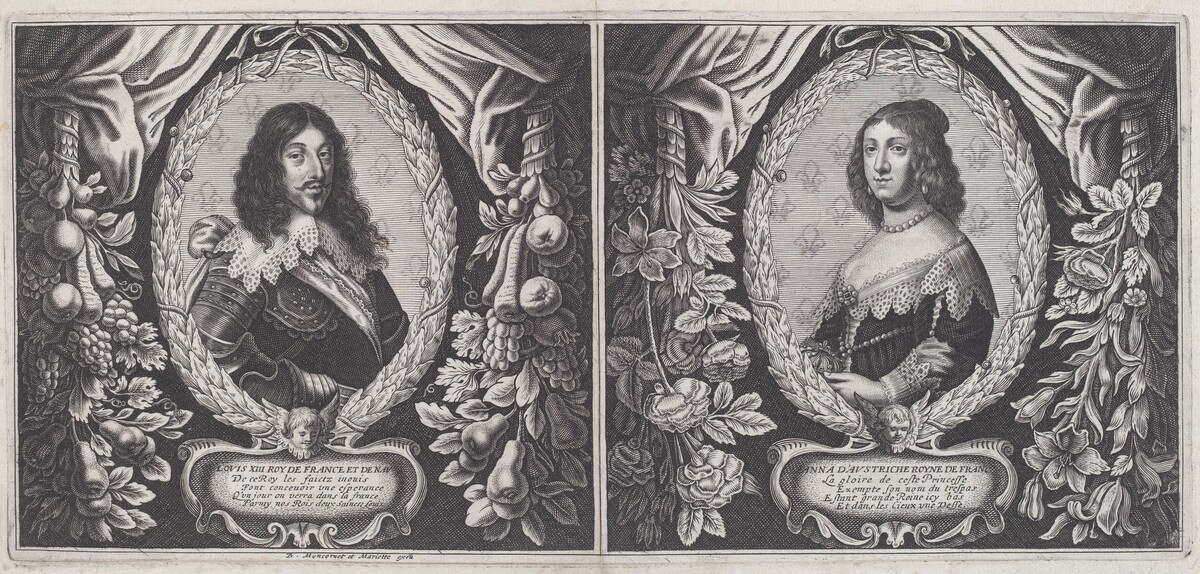 Louis XIII and Anna d'Austriche by Balthazar Moncornet and Pierre Mariette I