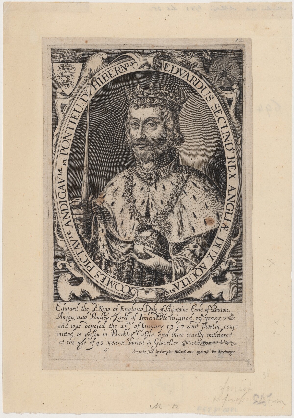 Edward II of England by Renold Elstrack