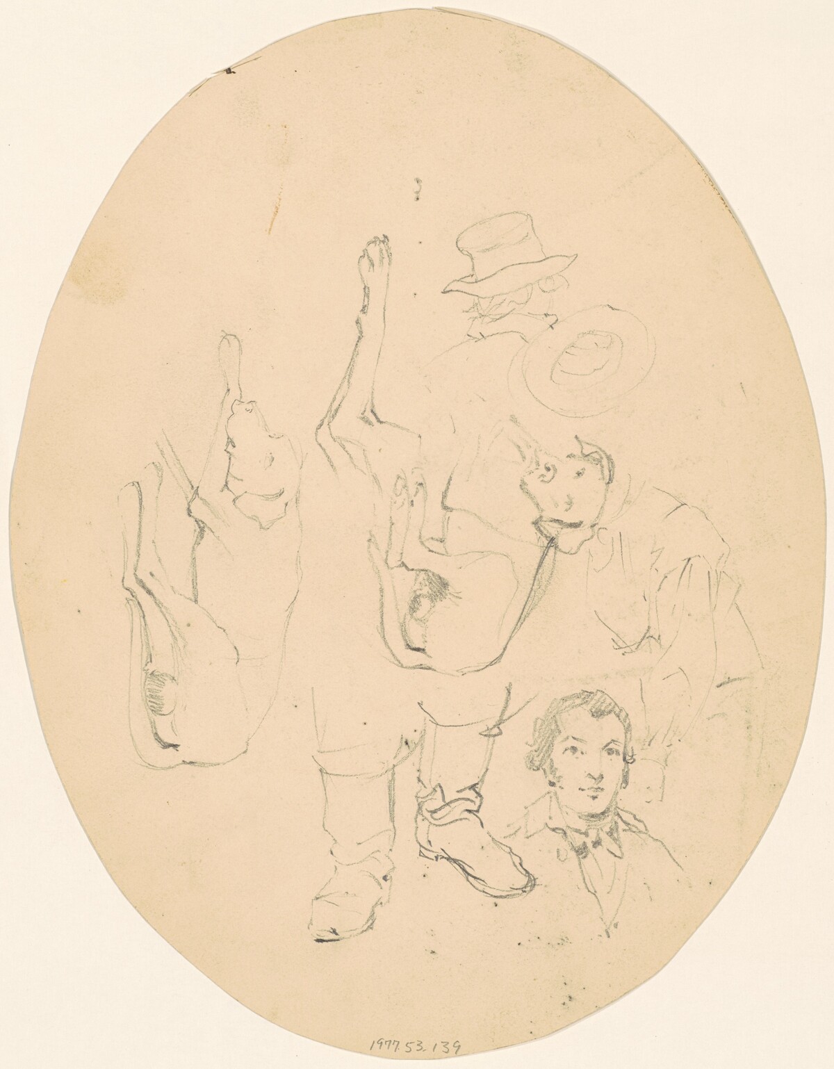 Studies of Dogs and Men [verso] by James Goodwyn Clonney